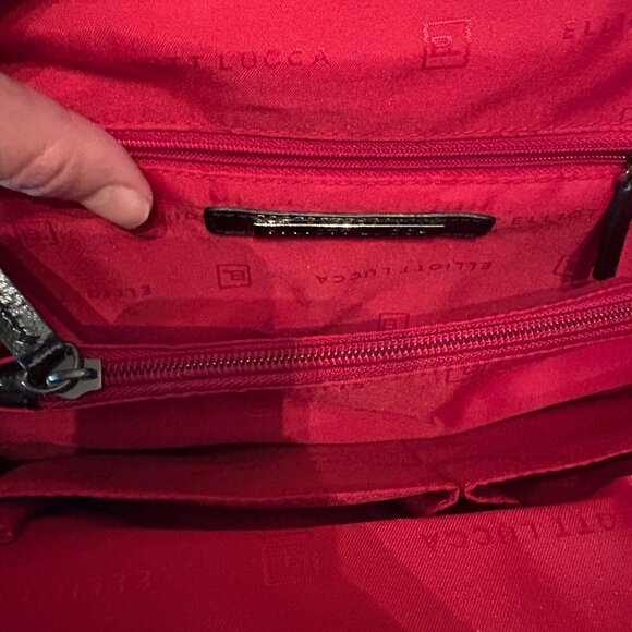 NWT Elliott Lucca Black Patent Leather Satchel - Picture 6 of 10